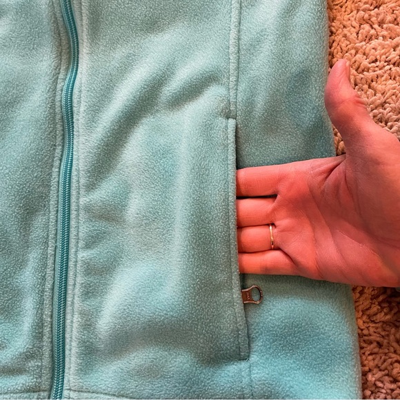 Columbia Full Zipper Fleece Jacket Girls Bright Sky Blue Size Large 14/16 - Picture 6 of 12
